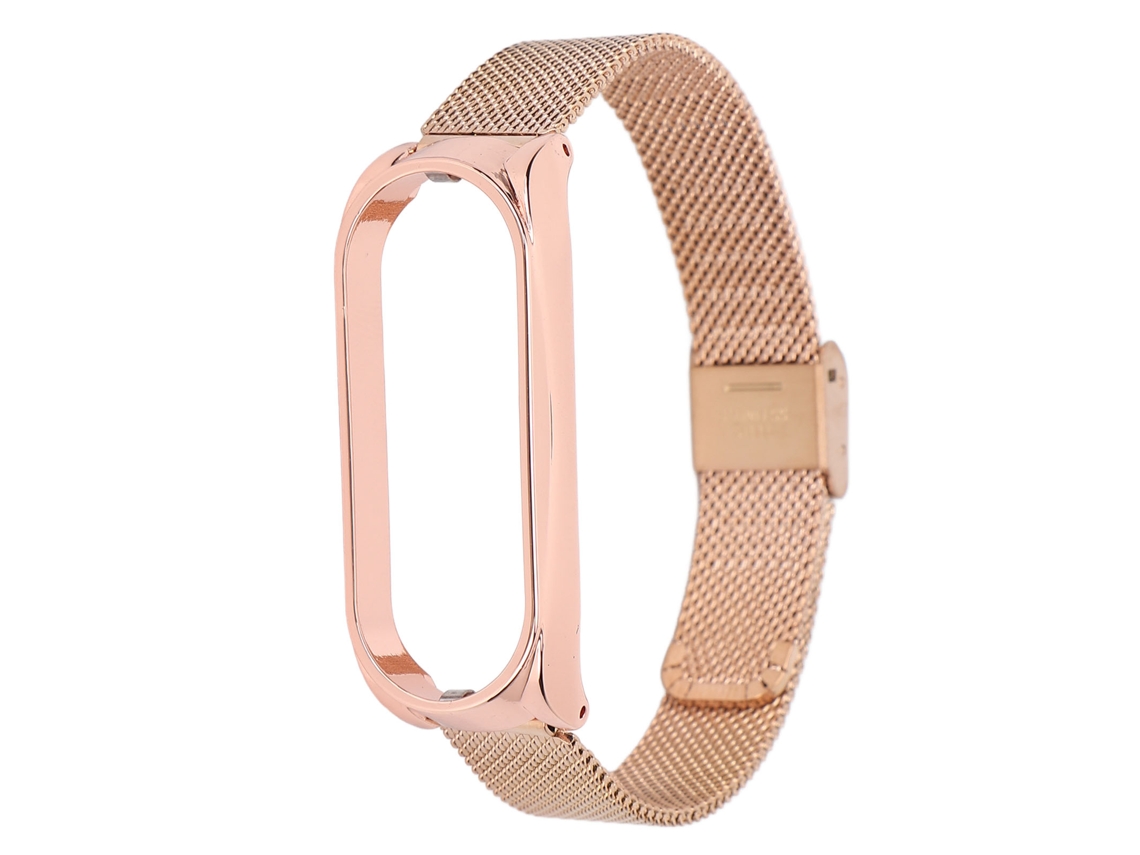 Pulsera De Acero Metálico Para Xiaomi Mi Band 6 Y Mi Band 5 Nfc - Oro Rosa (repuesto)