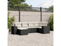 Conjunto de sofás de jardín de 6 piezas DKD Home Decor con cojines de mimbre negros