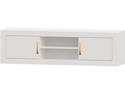 Mueble de TV MUEBLAM Niza (180x50x42 cm - Melamina - Blanco y Dorado)