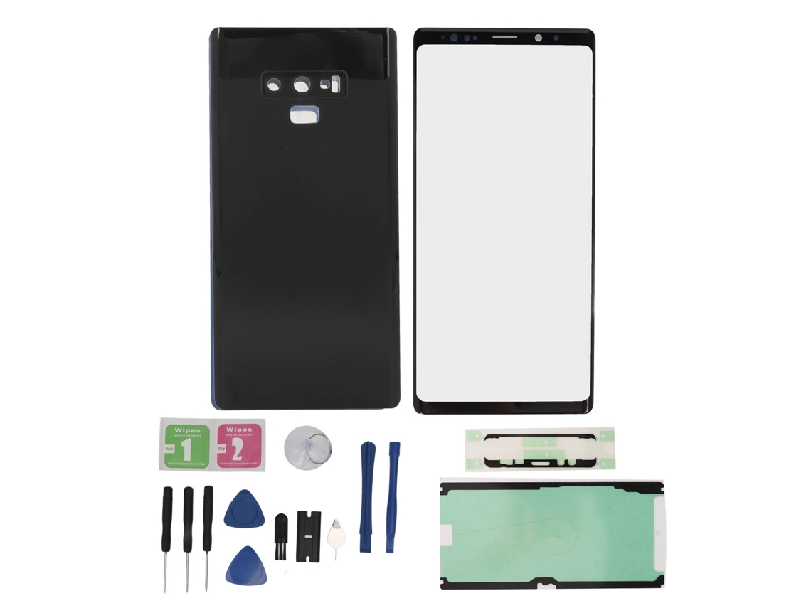 Kit De Reparación De Pantalla De Cristal Frontal Y Panel Trasero Para Galaxy Note 9 Negro