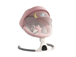 Cuna eléctrica para bebé con música Bluetooth y mosquitera, color rosa.