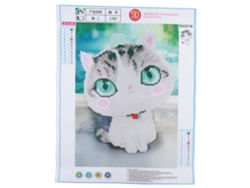 Kit de pintura de diamantes DIY con diamantes de imitación, bordado de gato, arte hecho a mano, decoración del hogar, 40*30 cm