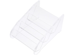De Y 3 Tarjetero Acrílico Transparente Con Niveles Inclinados Y Soporte Ranurado, Elegante