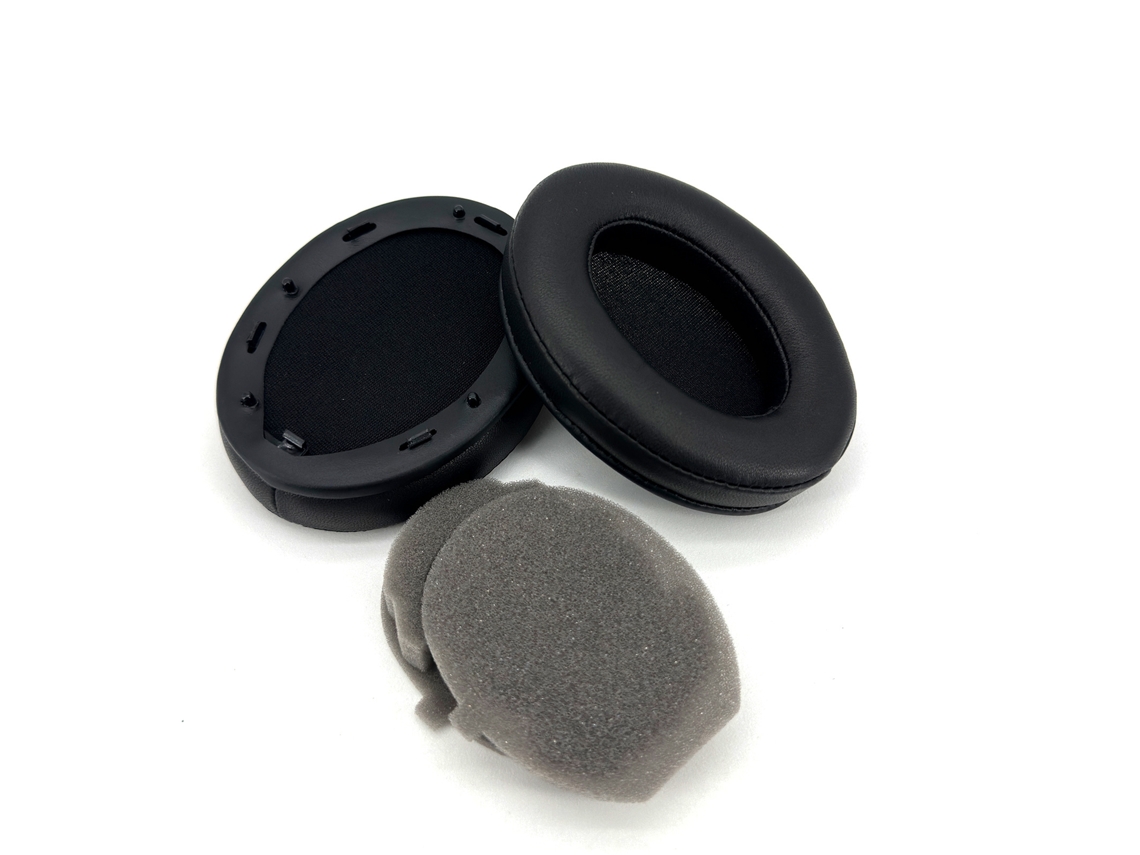 Dos auriculares de piel de oveja negra compatibles con Sony WH 2000XM3. Yunzii (con almohadillas de algodón)