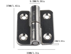 6 Bisagras Desmontables De Acero Inoxidable 304 De 1.5 Pulgadas Mano Izquierda Con Tornillos De Montaje