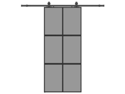 Maison Exclusive - Puerta Corredera Con Herrajes Negro 90x205 Cm Vidrio Templado