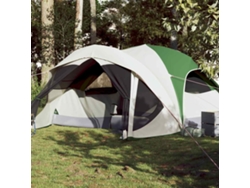 Tienda de campaña familiar, estilo cabaña, para 6 personas, impermeable, verde.