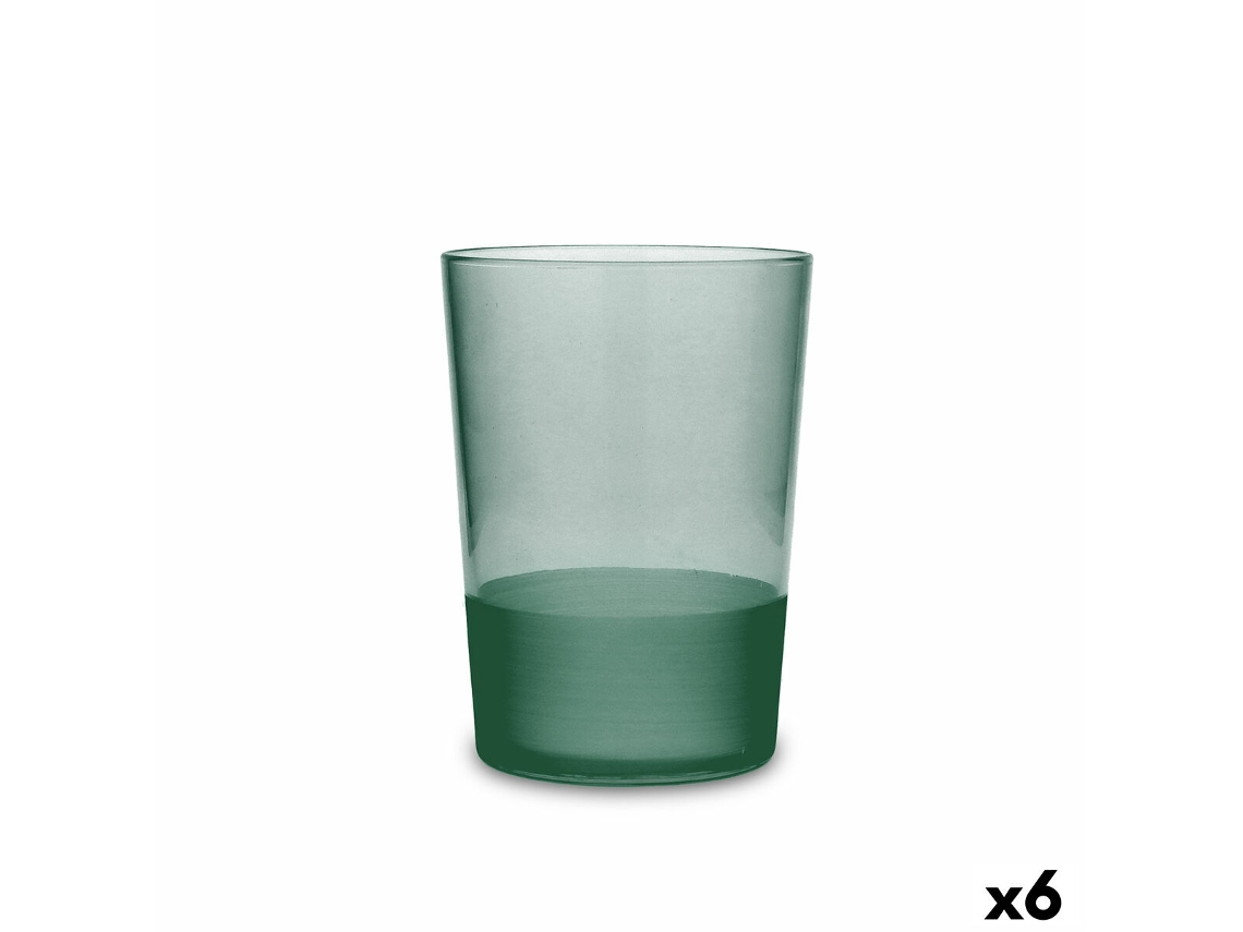 Vaso Quid Pincel Verde Vidrio 510 ml (6 Unidades)