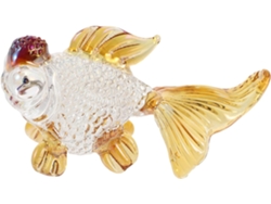 Figura Carpa Cristal Dorado 93 24 5 48 72 Decoración Hogar Adorno Coleccionable Elegante Escultura Miniatura X