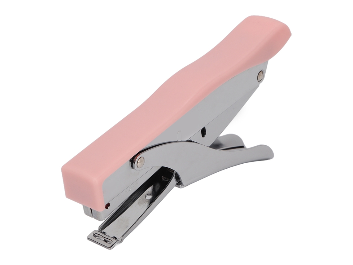 Grapadora Manual Ergonómica Superficie Mate Portátil Plegable Hogar Escuela Oficina Rosa