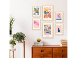 NACNIC Set De 6 Posters Minimalismo En Colores Pastel Dulce Hogar Láminas De Paisajes Y Naturaleza Para  Tamaños A3 & A4 Marcos Negros