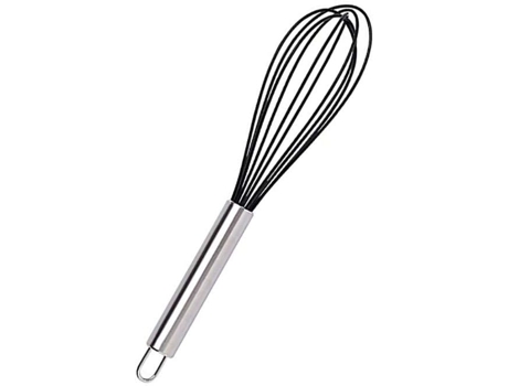 Batidor de silicona para cocina acero inoxidable y silicona con revestimiento antiadherente mezclador de huevos de mano (10 pulgadas) ZMDECQNA