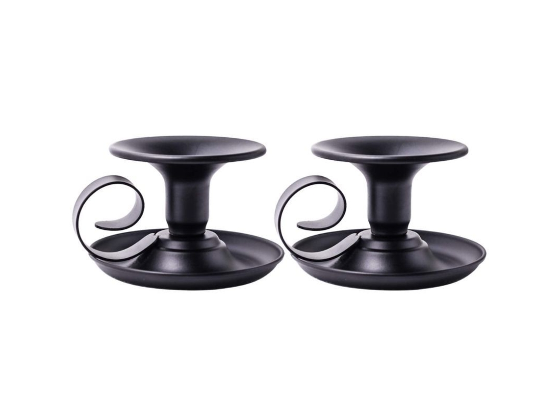 2026-soporte De Velas Taper De Hierro Retro, Set De 2, Diseño Simple En Negro, Estable Y Elegante Para Diferentes Ocasiones