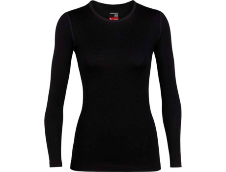 Ropa interior para Mujer ICEBREAKER 260 Tech Crew Negro para Montaña (XL)