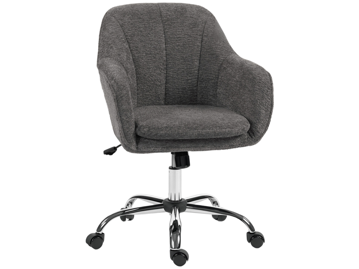Cadeira De Escritório Ergonômica Com Altura Ajustável, Assento Giratório, Função De Balanço, Cinza