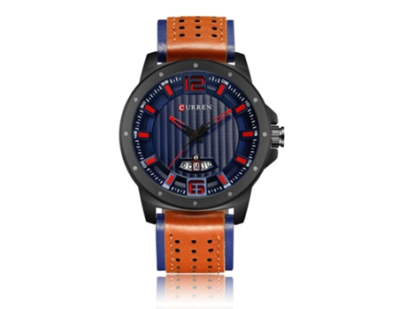 Relojes para hombres, reloj deportivo resistente al agua para hombres, relojes de pulsera de cuarzo de moda con correa de cuero, color azul concha ...