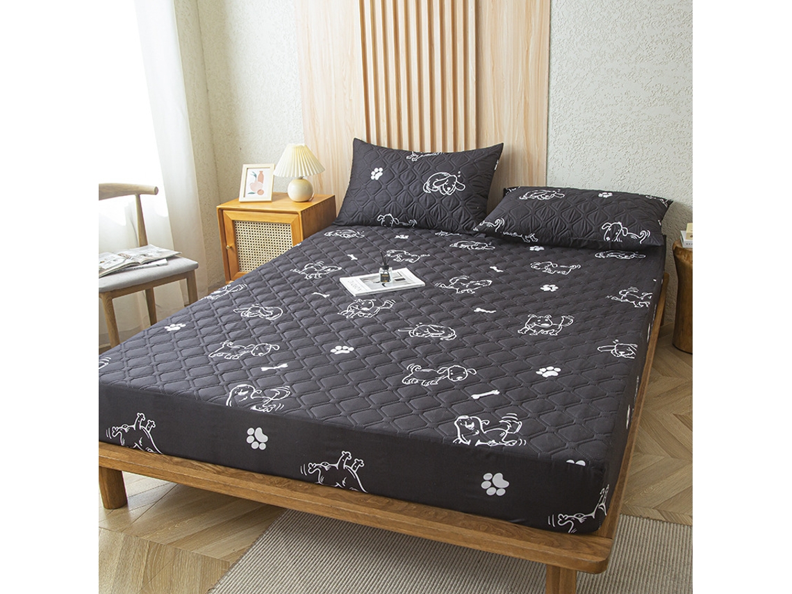 Protector De Colchón Impermeable Czhhmart (sábana Bajera Ajustable) 200 Cm X 220 Cm (con Dos Fundas De Almohada) Gris