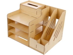 Estantería de madera para guardar material de oficina, soporte de escritorio sencillo. SFUSHOS
