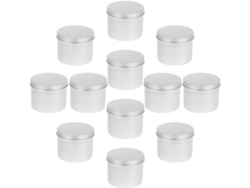 Juego De 12 Recipientes De Viaje De Aluminio, Pequeños Envases Cosméticos Para Cremas, Maquillaje, Polvos Y Ungüentos.
