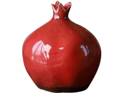 Jarrón Decorativo De Cerámica Rojo Oscuro Mediano Para Flores Secas - Decoración Creativa