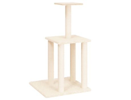 Rascador para gatos con postes de sisal color crema 85.5 cm VIDAXL