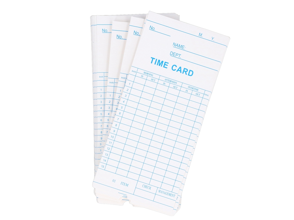 Tarjeta de control horario de 180x83 mm, papel de alta calidad, para máquina de control horario por frecuencia (sin marca).