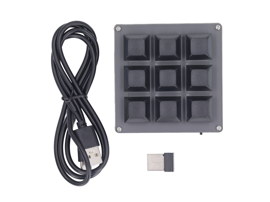 Teclado Mecánico Para Juegos De 9 Teclas Configurable Para Una Sola Mano Con Bluetooth Y Usb Tipo-c.