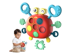 Juguete Sensorial Montessori Para Bebés. Cangrejo De Silicona Con Cordón Para Tirar, Ideal Para Niños De 6 A 18 Meses. Czhhmart