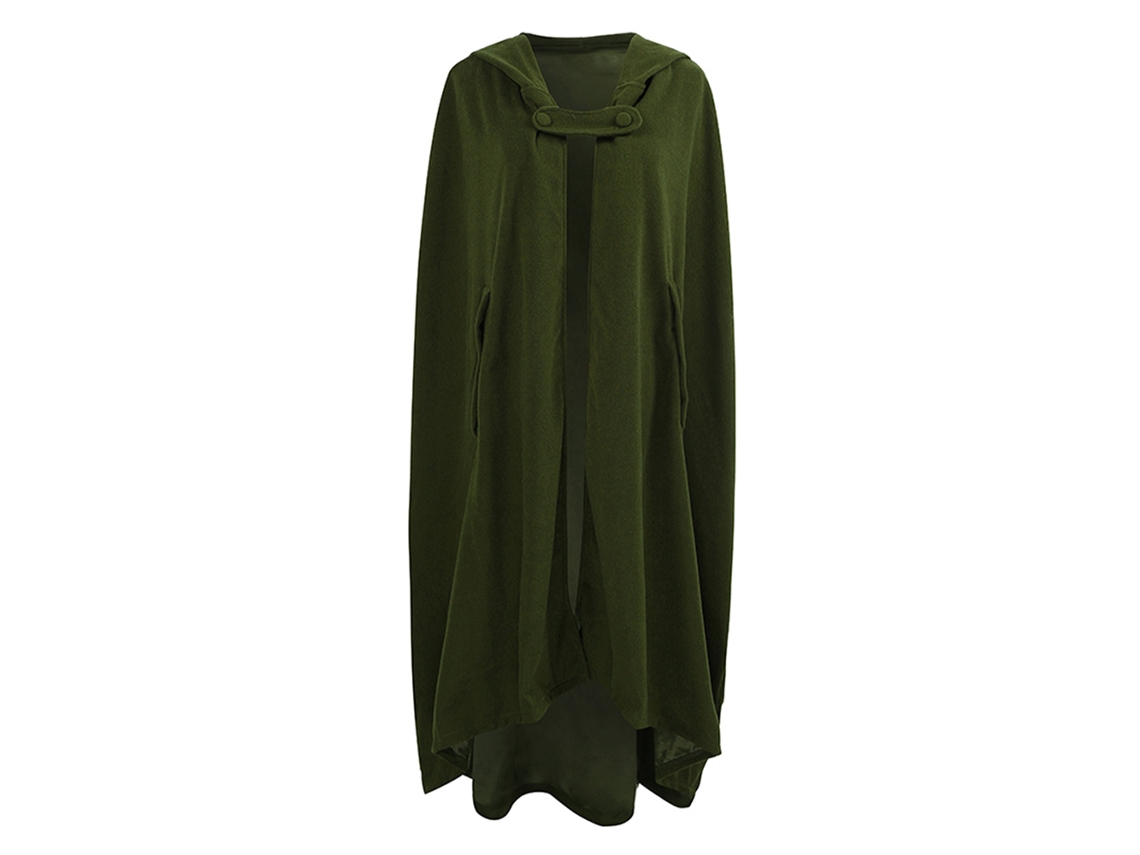 Capa De Invierno Informal Para Mujer, Con Capucha, Sin Mangas, Con Botones, Larga, Para Cosplay.
