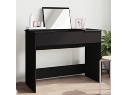 Tocador | Mesa De Vestidor Con Espejo Negro 100x45x76 Cm