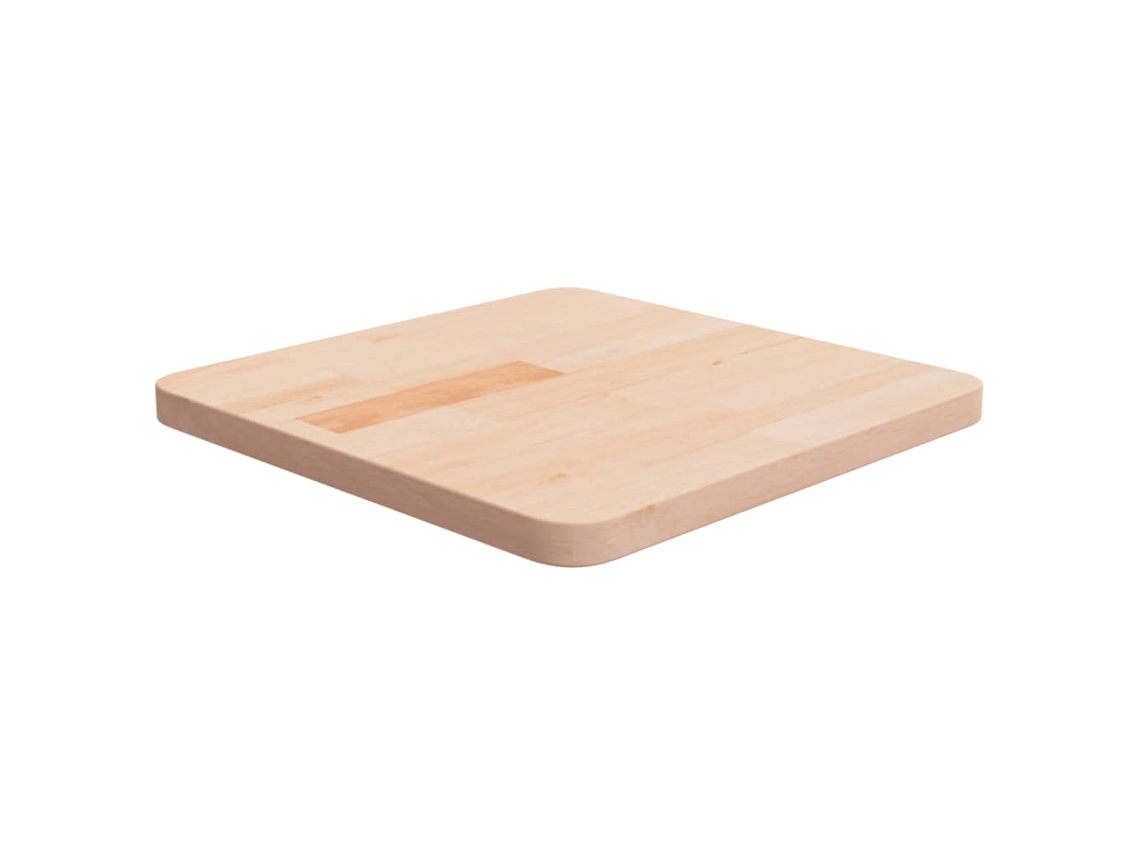 Tablero De Mesa Cuadrada Madera De Roble Sin Tratar 40x40x2,5cm