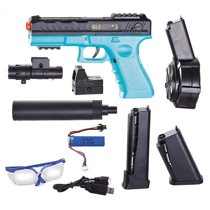 (azul Celeste) Pistola De Água Clássica G17 Manual/automática, Pode Ser Operada Manualmente Ou Eletricamente.