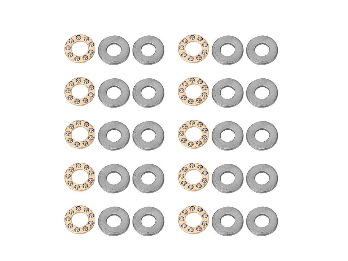 Juego De 10 Rodamientos Axiales De Bolas De Acero En Miniatura F7-15m De 7x15x5 Mm De Alta Precisión.