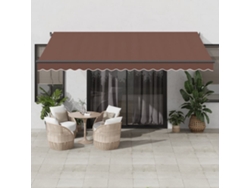 Toldo retráctil manual 450x350 cm marrón Dkd Home Decor
