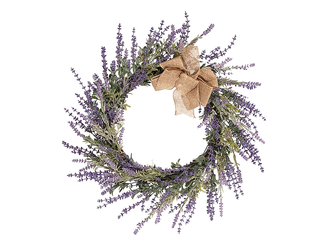 Guirnalda De Flores De Corona De Lavanda De 20 Pulgadas Para