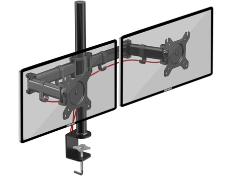 Duronic Dm252 Bk soporte para 2 monitores de 13 27 pulgadas con doble brazo 8kg altura ajustable giratorio inclinable pantallas compatible tv b5oi5e2d8k