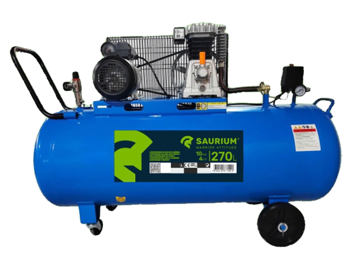 Cinturón De Compresor De Aire 270L 4Hp 10Bar Tres -Fase Ref. 37190 Saurium