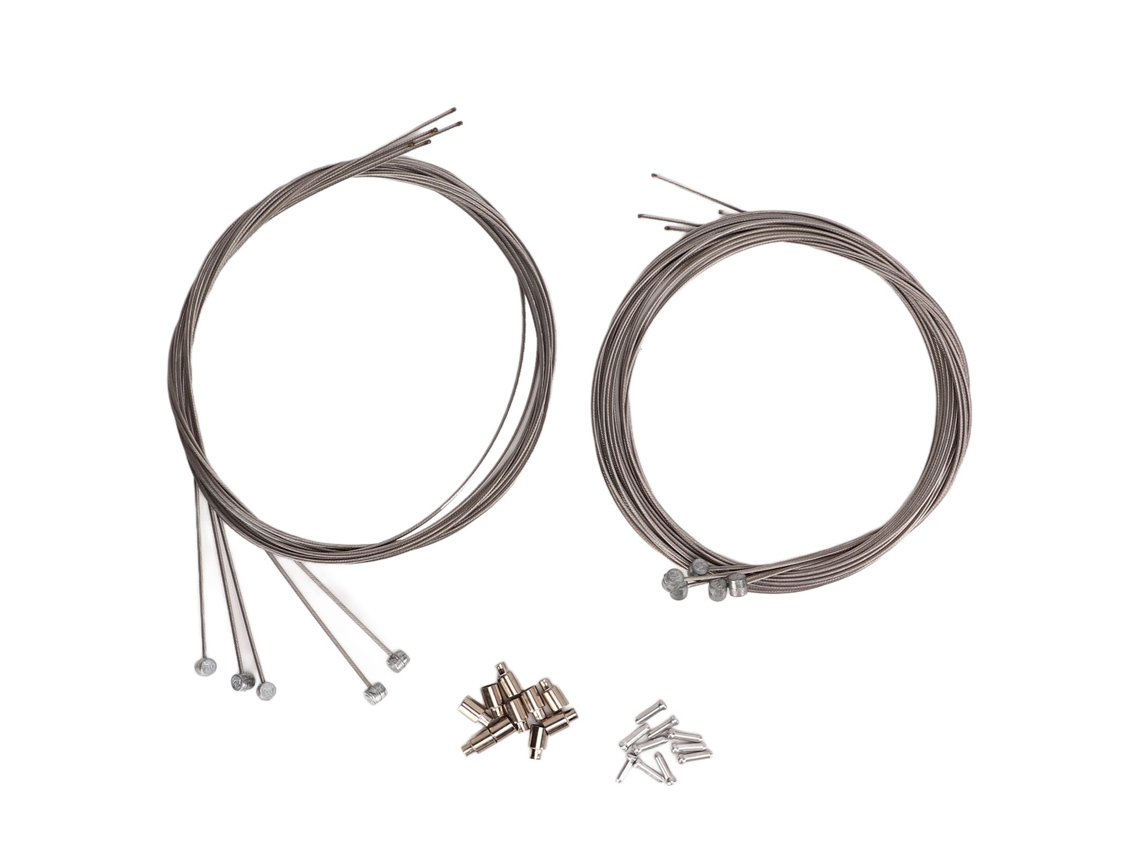 Juego De Cables De Freno De Acero Inoxidable Para Bicicleta De Montaña Con Válvula Y Casquillo, 10 Piezas.