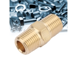 Adaptador hexagonal NPT con rosca externa de latón de 60°