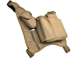Bolsa multifuncional de lona color caqui para la pierna, ideal para bicicletas.