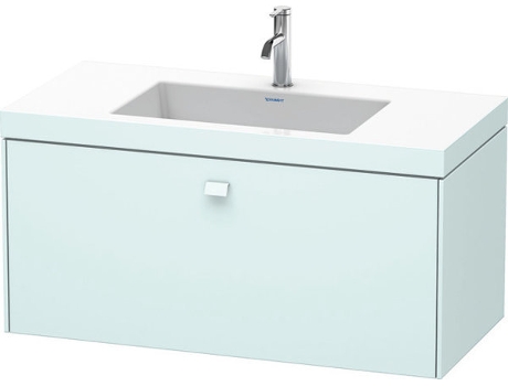 Lavamanos DURAVIT Brioso c-bonded con base mural 100,0x48,0 cm 1 cajón sin rebosadero con banco para grifos 1 agujero para grifos
