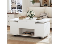 Mesa Centro Elevable - 2 Mesas Extensibles, Moderna - Blanco