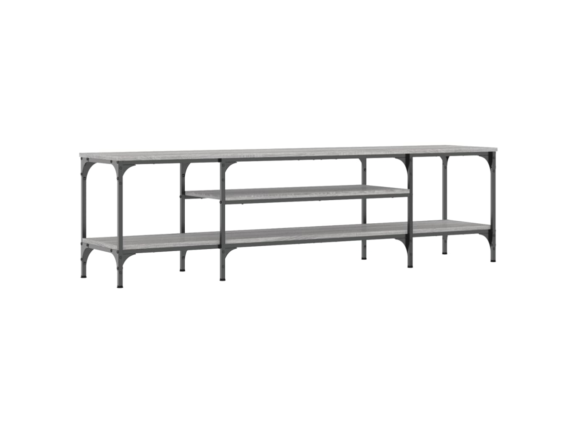 Maison Exclusive - Mueble Tv Hierro Y Madera Contrachapada Gris Sonoma 161x35x45cm