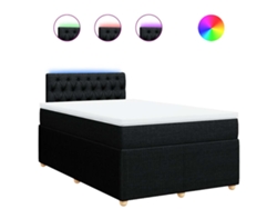 Maison Exclusive - Cama Box Spring Con Colchón Tela Negro 120x200 Cm