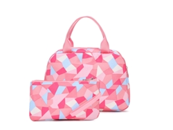 Mochilas ligeras para estudiantes que reducen la carga en ambos hombros. Mochila pequeña rosa de dos piezas.