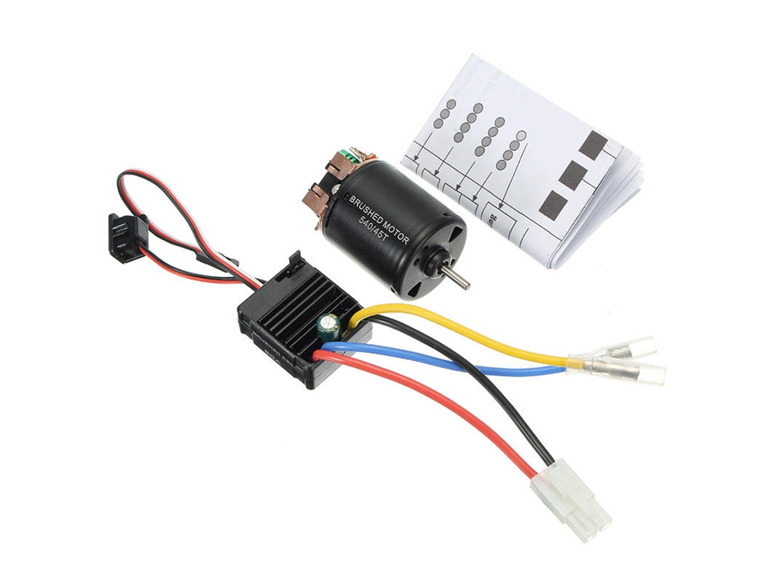 Motor 35540 60a Esc Carbono com Eixo Escovado 3.175mm para Carro Rc 1/10 MDUG