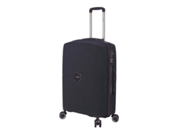 Maleta de viaje mediana/carrito de 65 cm, 4 ruedas, color negro, Bz5711, Benzi