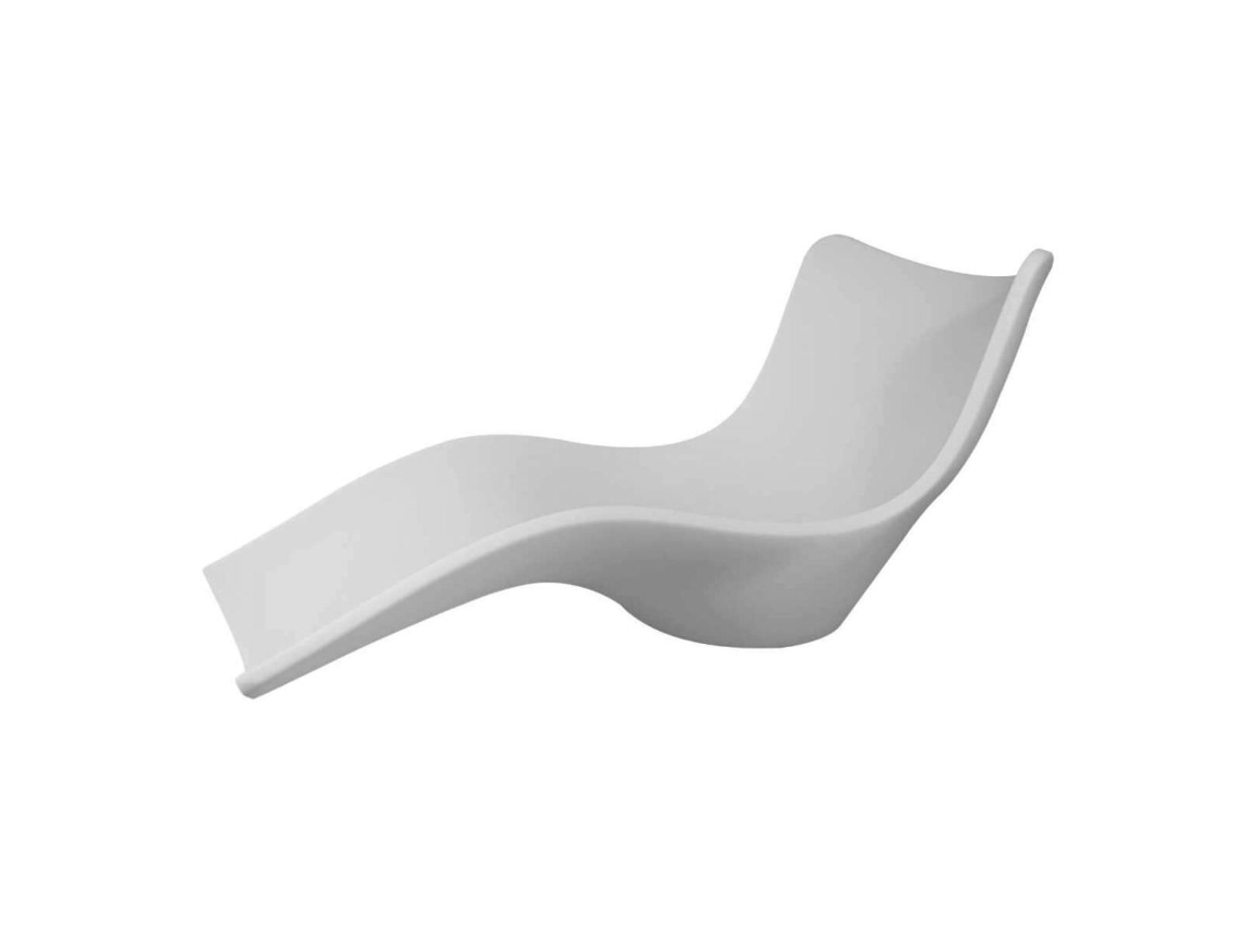 Tumbona de Jardín de Plástico Blanco Modelo Assunta, Moderna, Económica Destinada a Piscina, Jardín, Tumbona de Jardín de Plástico.