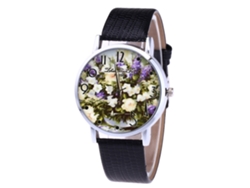Reloj Analógico De Cuarzo Para Hombre Y Mujer Con Correa De Cuero Pu (negro)