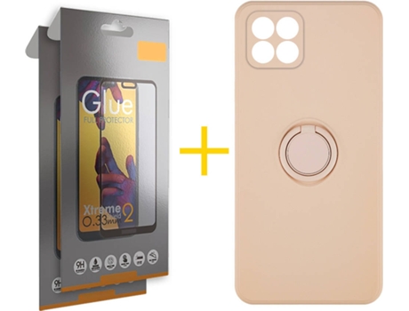 Carcasa + 2 Protectores de Pantalla para Huawei P40 Lite SKYHE Rosa Pastel